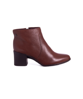 Bota Cano Curto Bottero Salto Médio Couro Marrom