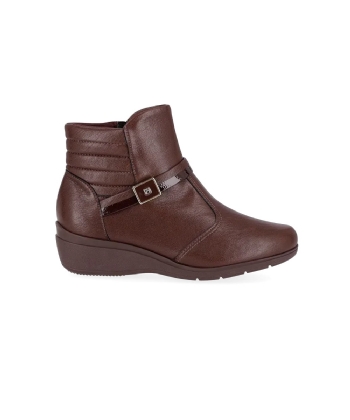 Bota Cano Curto Piccadilly Anabela Médio Marrom
