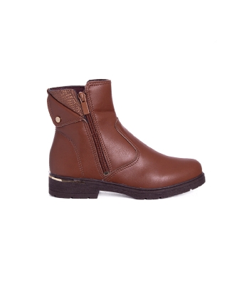 Bota Cano Curto Pink Cats Infantil Marrom