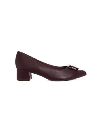 Sapato Scarpin Piccadilly Salto Bloco Marrom