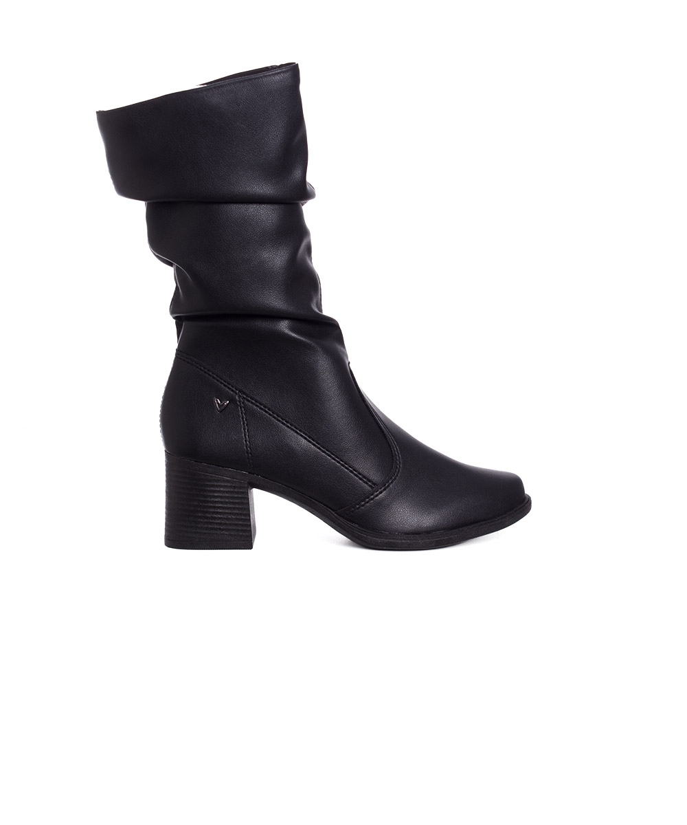 Bota Cano Médio Mississipi Salto Bloco Preto
