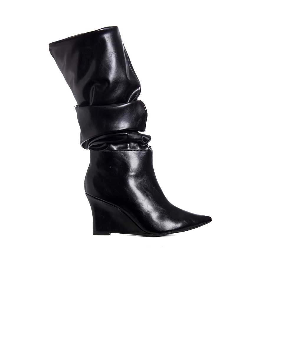 Bota Cano Alto Pixolé Slouch Preto