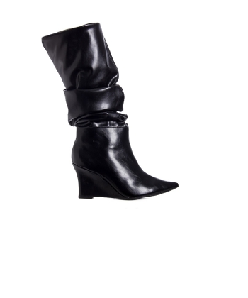 Bota Cano Alto Pixolé Slouch Preto