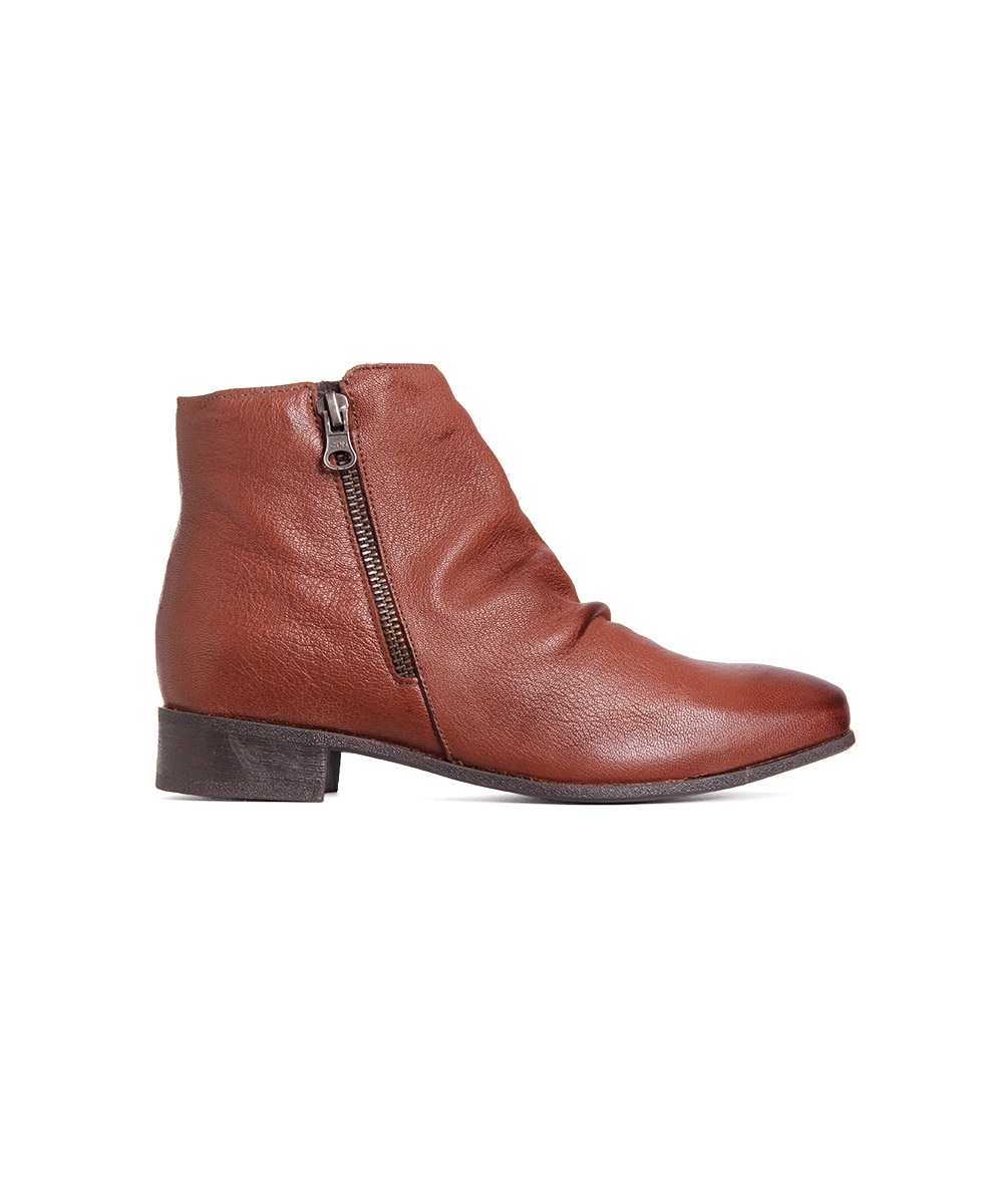 Bota Cano Curto Chamonix Salto Médio Couro Marrom
