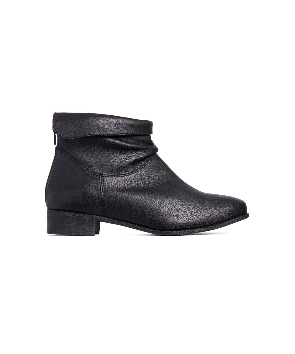 Bota Cano Curto Chamonix Salto Baixo Couro Preto