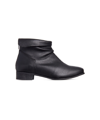 Bota Cano Curto Chamonix Salto Baixo Couro Preto
