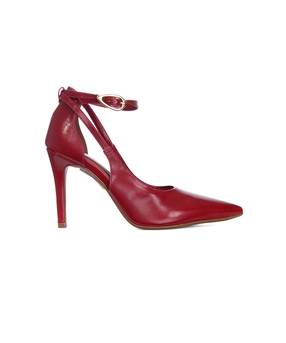 Sapato Scarpin Bebecê Salto Alto Fivela Vermelho