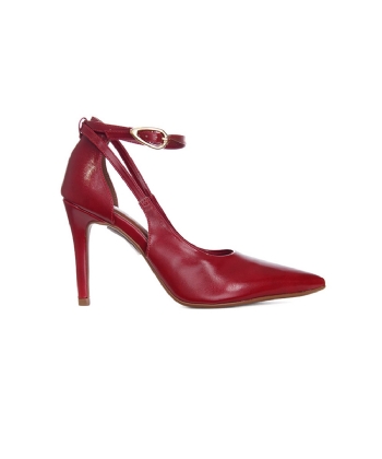 Sapato Scarpin Bebecê Salto Alto Fivela Vermelho