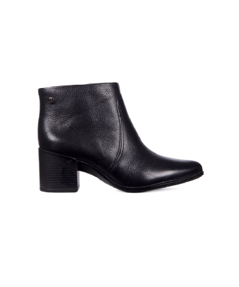 Bota Cano Curto Bottero Salto Médio Couro Preto