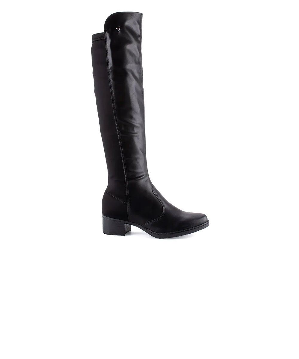 Bota Cano Longo Mississipi Salto Médio Preto