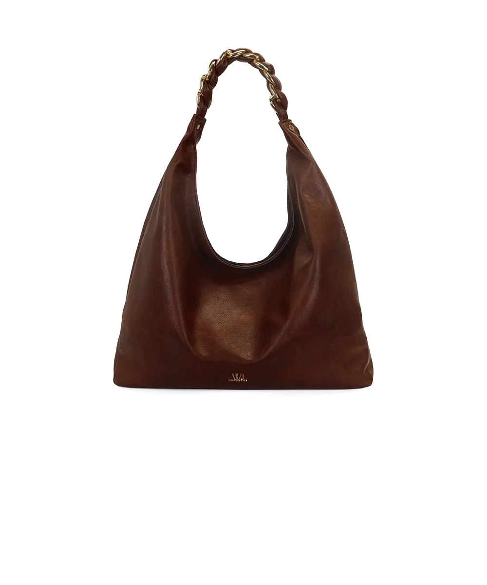 Bolsa Hobo Wj Grande Corrente Marrom