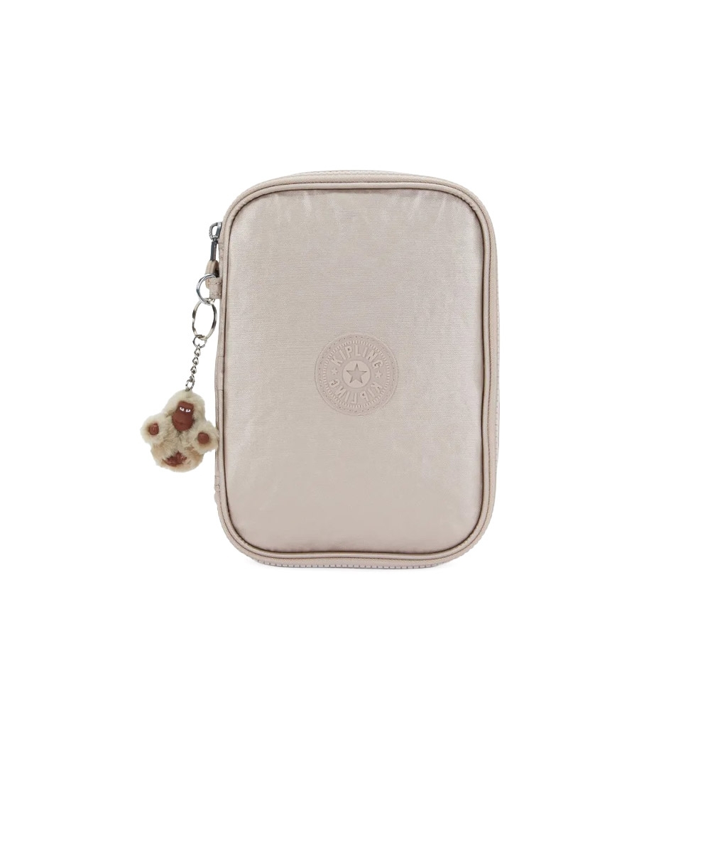 Estojo Kipling 100 Pens Metallic Glow Bege