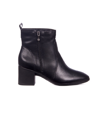 Bota Cano Curto Bottero Salto Bloco Couro Preto