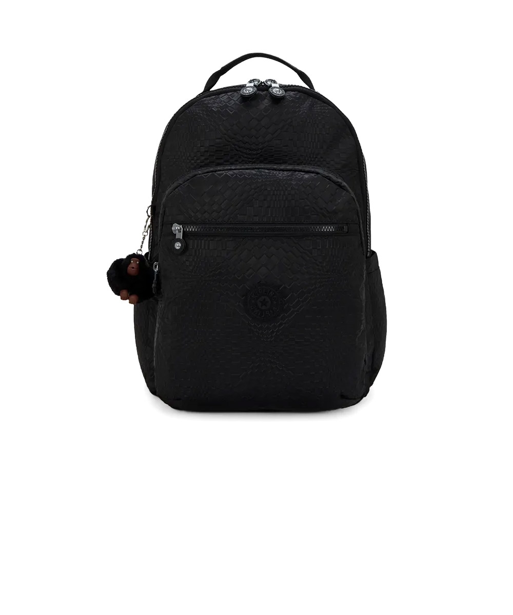 Mochila Kipling Seoul Lap Dimensional Emb Preto