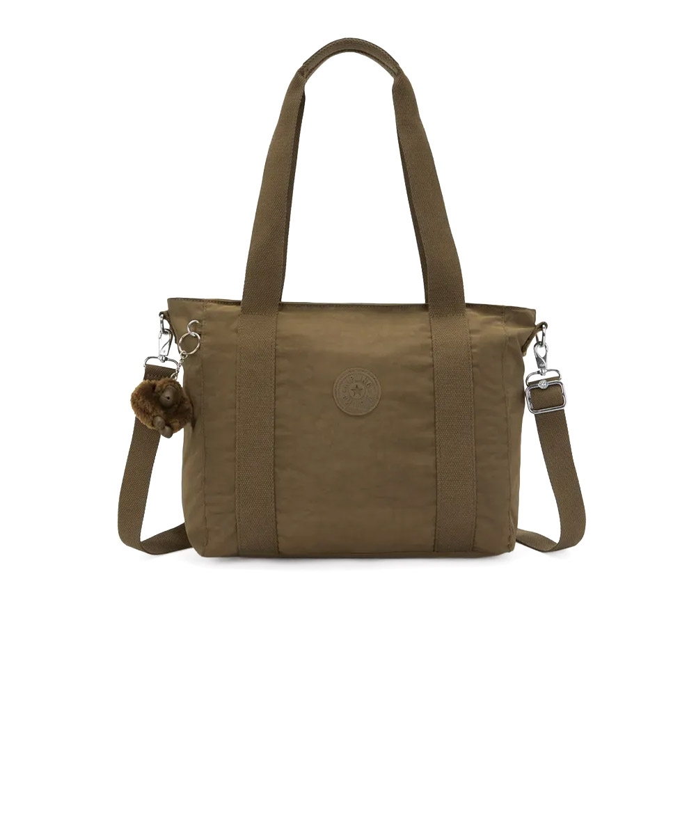 Bolsa Kipling Asseni S Smooth Khaki Marrom