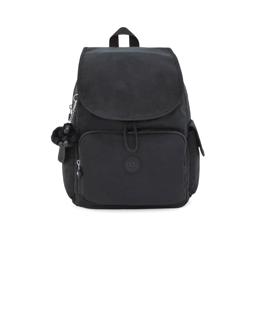 Mochila Kipling City Pack Smooth Khaki Preto