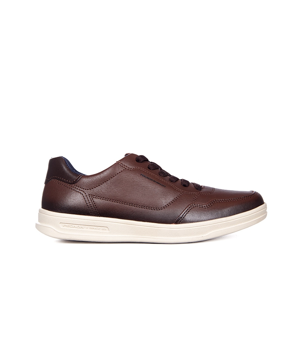 Tênis Masculino Pegada Casual Couro Marrom