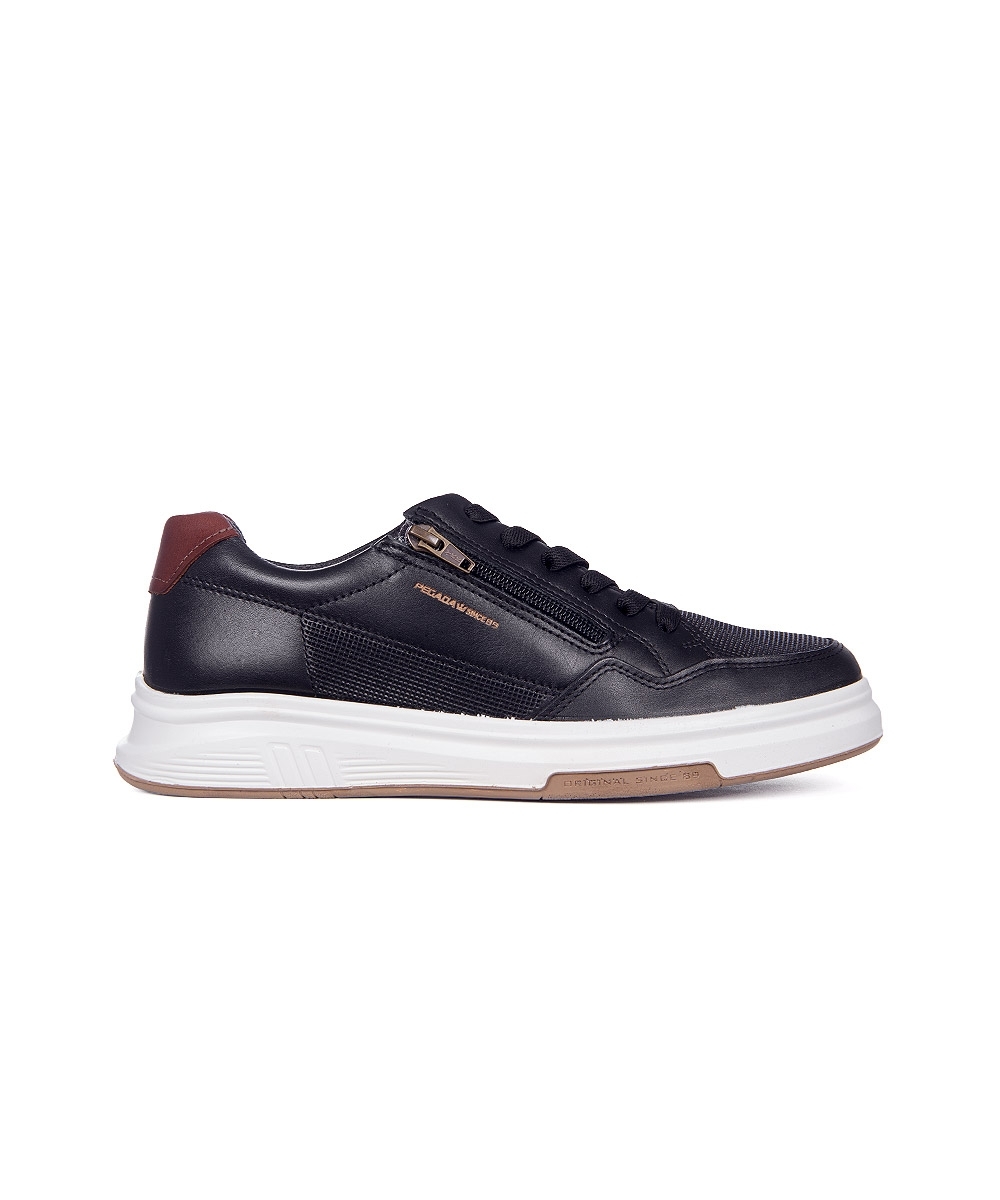 Tênis Casual Pegada Masculino Couro Preto