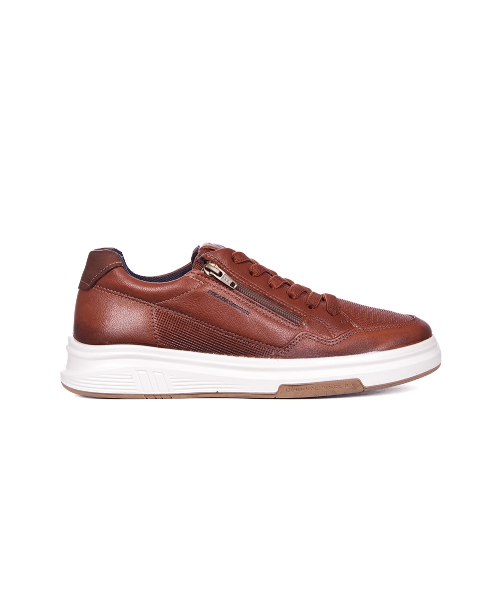 Tênis Casual Pegada Masculino Couro Marrom