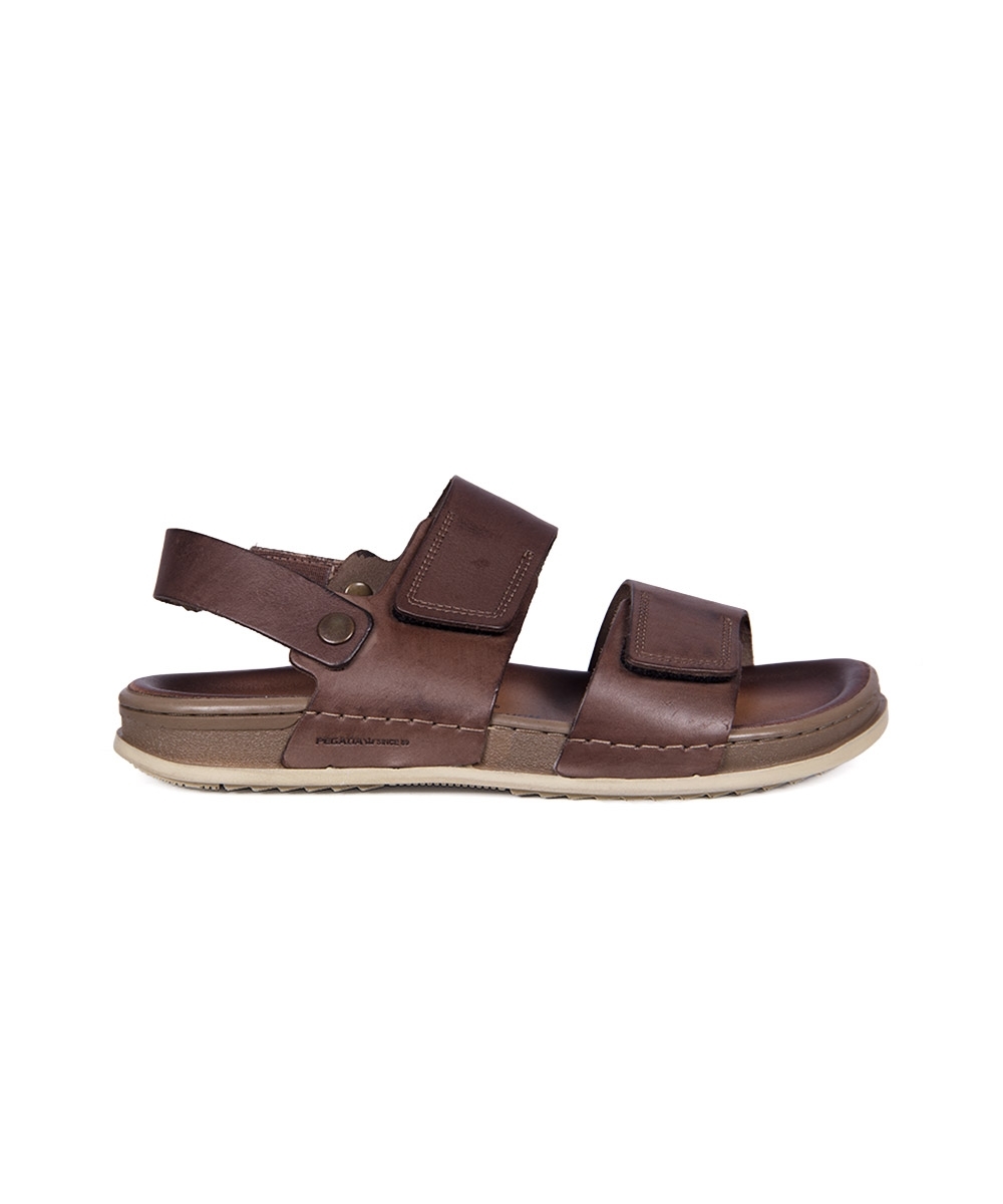 Sandália Masculina Pegada Couro Marrom