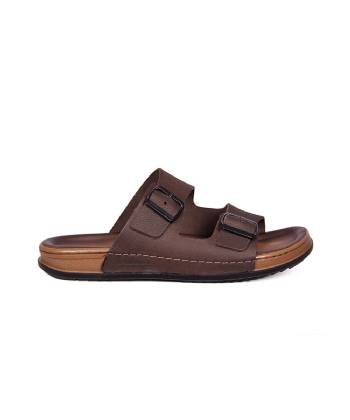 Chinelo Pegada Masculino Couro Marrom