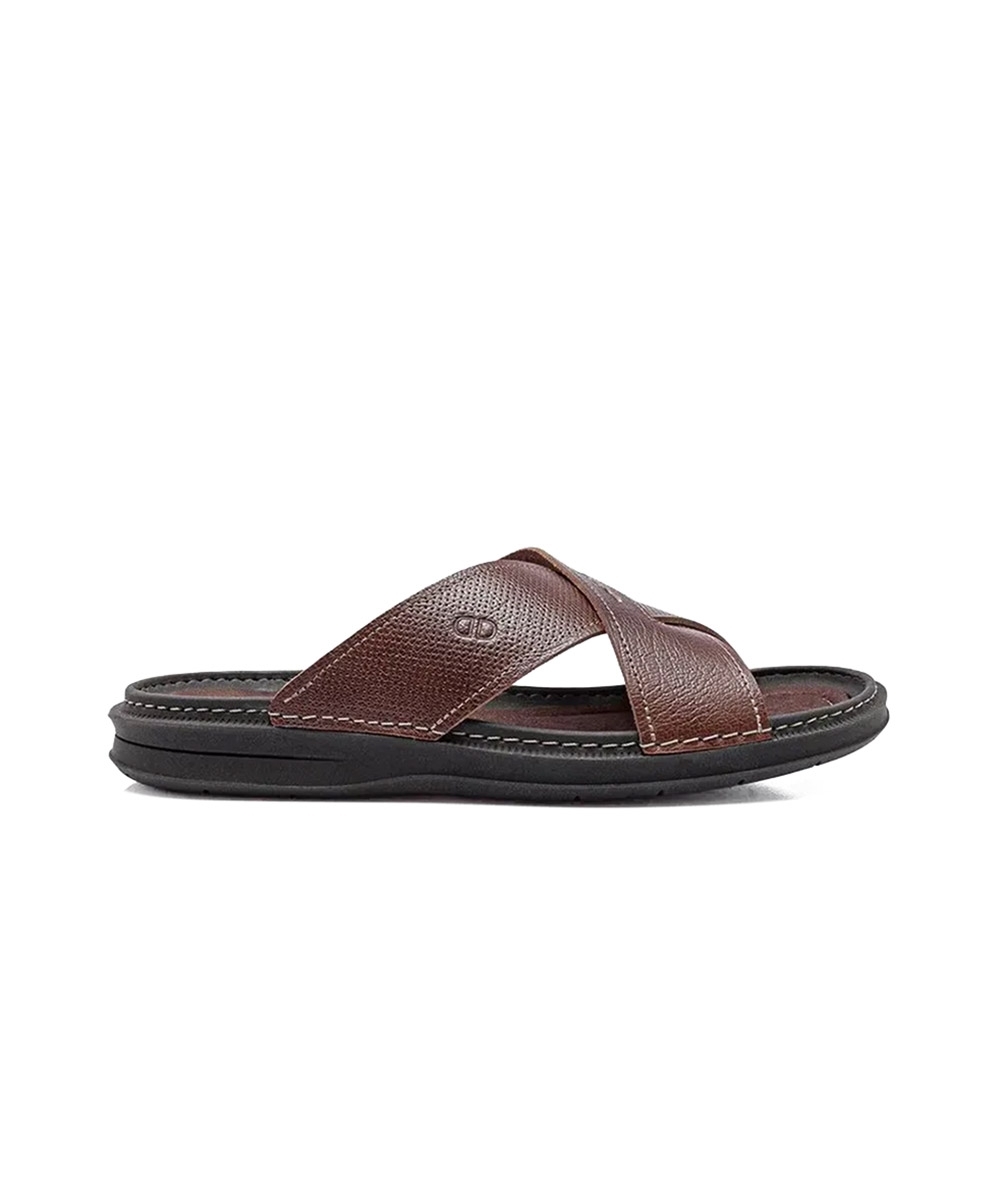 Chinelo Masculino Democrata Lazy Couro Marrom