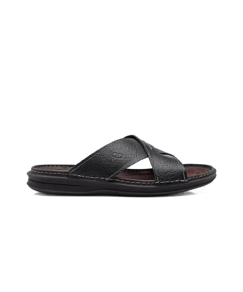 Chinelo Masculino Democrata Lazy Couro Preto