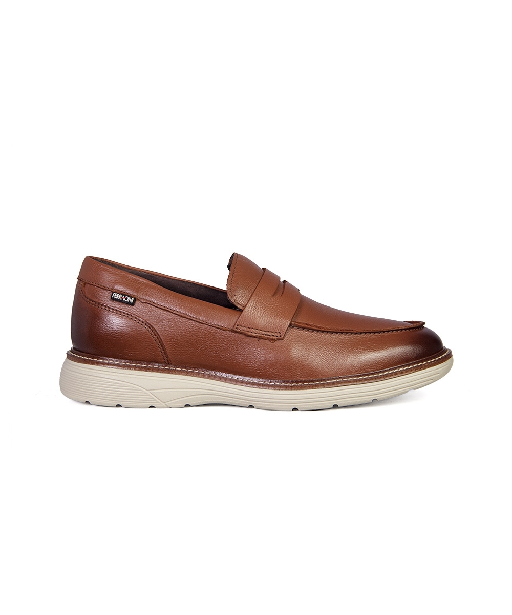 Sapato Masculino Ferracini Slip On Couro Marrom