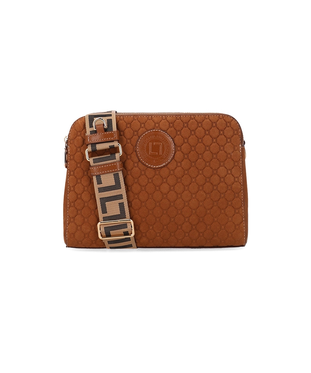Bolsa Tiracolo Luz Da Lua Bella couro Bison Caramelo