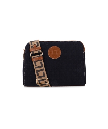 Bolsa Tiracolo Luz Da Lua Bella couro Bison Marinho