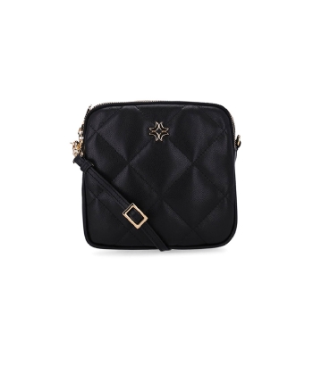 Bolsa Tiracolo Luz Da Lua Pequena Couro Saara Preto