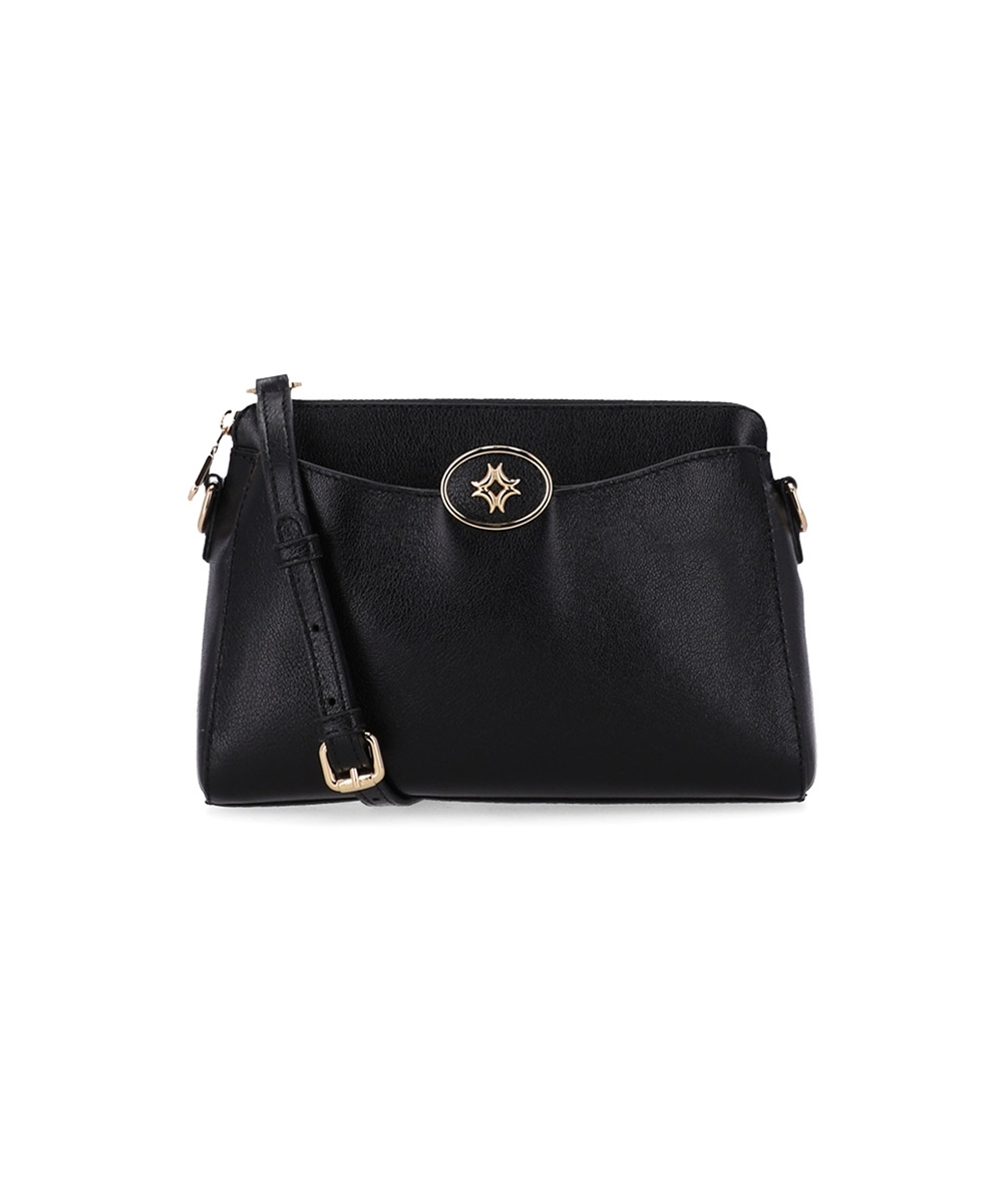 Bolsa Tiracolo Luz Da Lua Pequena Couro Atacama Preto