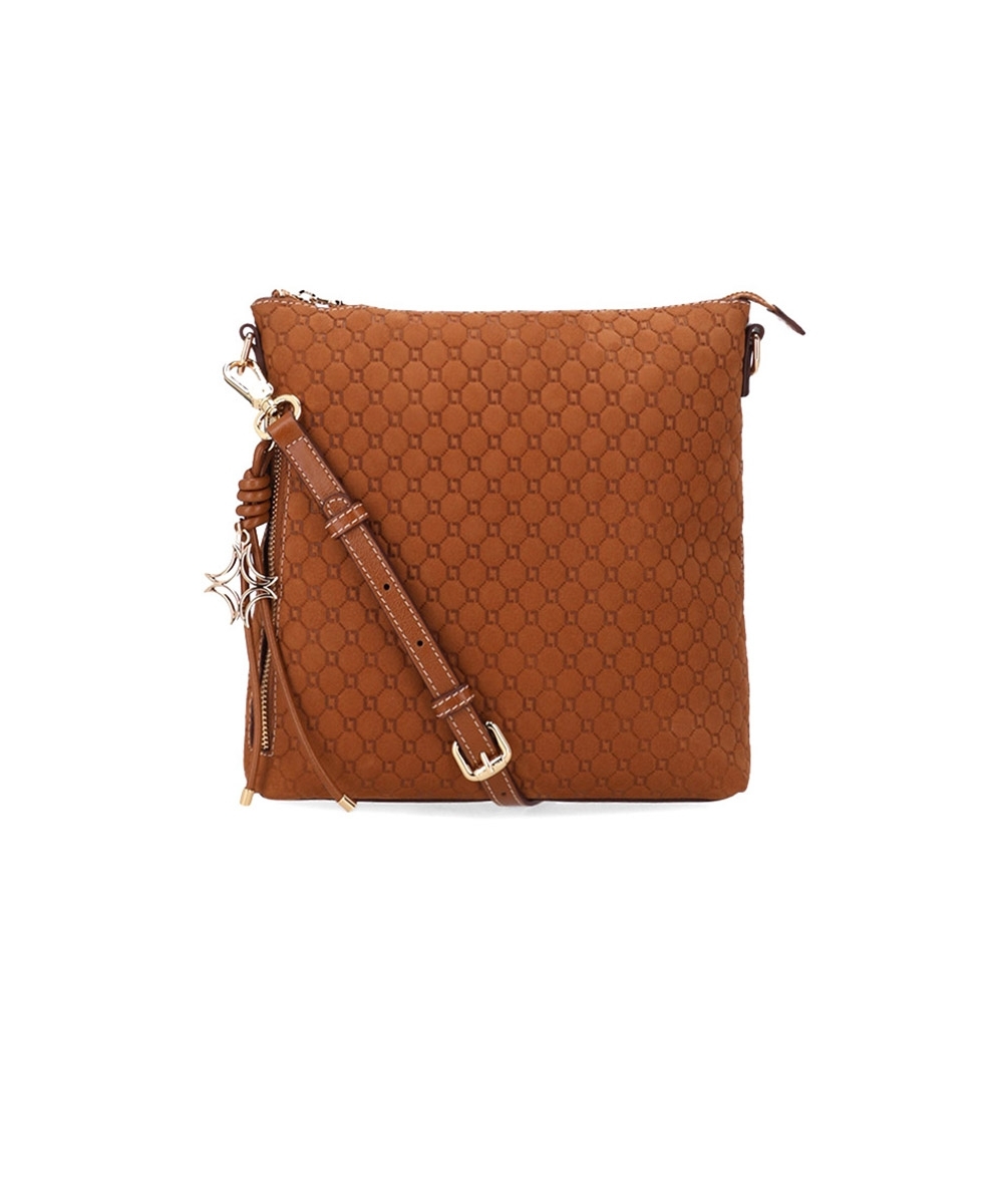 Bolsa Tiracolo Luz Da Lua Média Couro Bison Caramelo