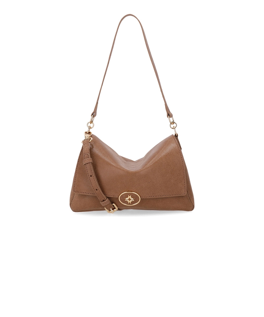 Bolsa Hobo Luz Da Lua Grande Couro Bison Ginger