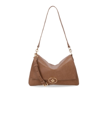 Bolsa Hobo Luz Da Lua Grande Couro Bison Ginger