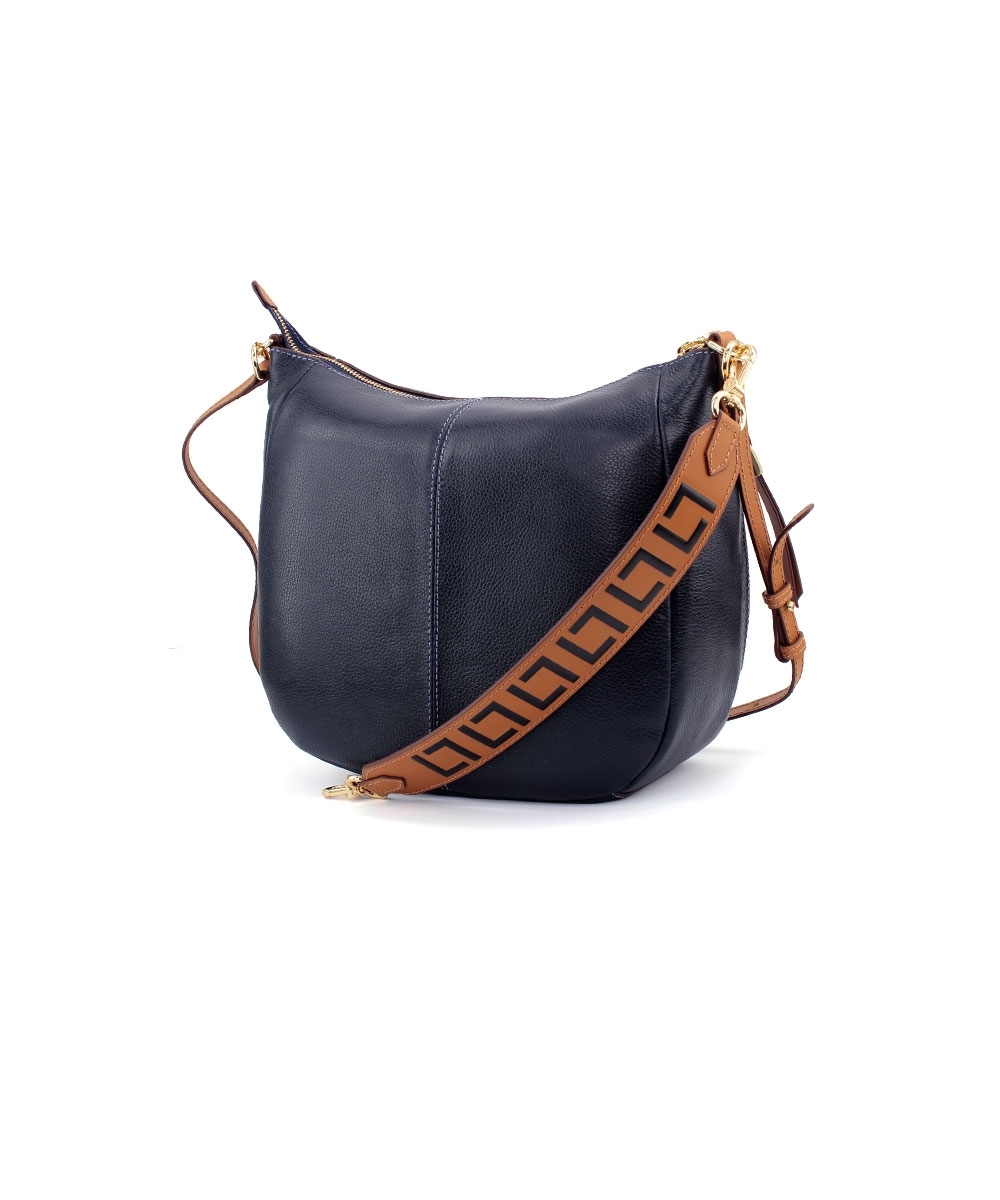 Bolsa Hobo Luz Da Lua Couro Atacama Marinho