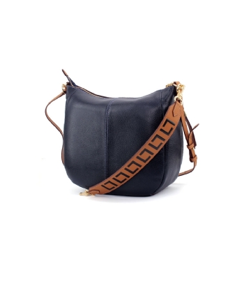 Bolsa Hobo Luz Da Lua Couro Atacama Marinho