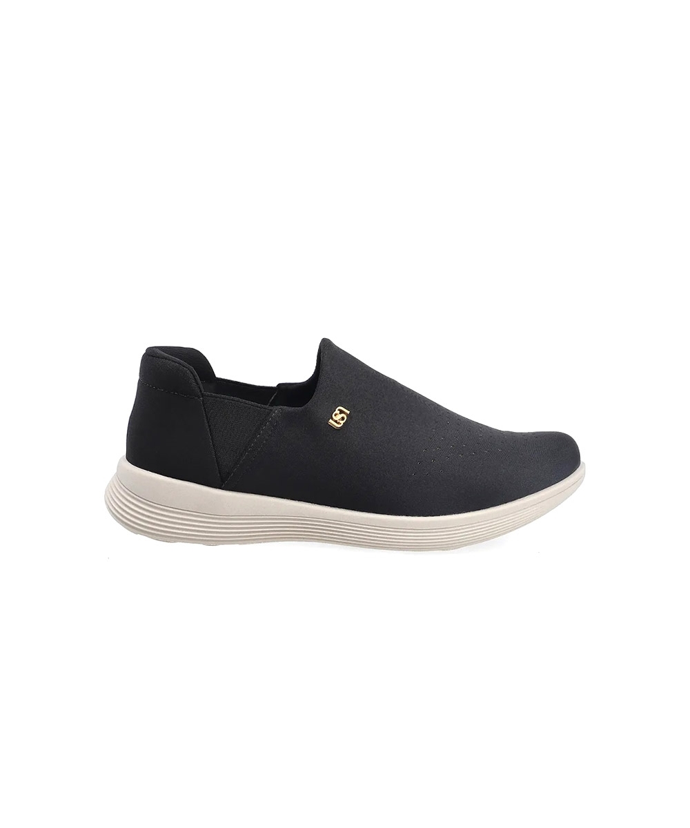 Tênis Slip On Usaflex passos Secos Preto