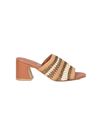 Tamanco Valentina Salto Bloco Camel