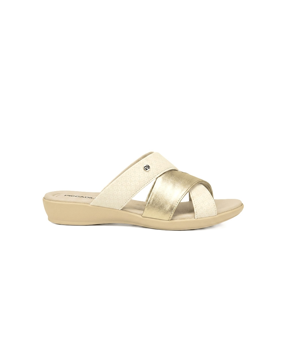 Tamanco Piccadilly Camila Salto Baixo OFF WHITE