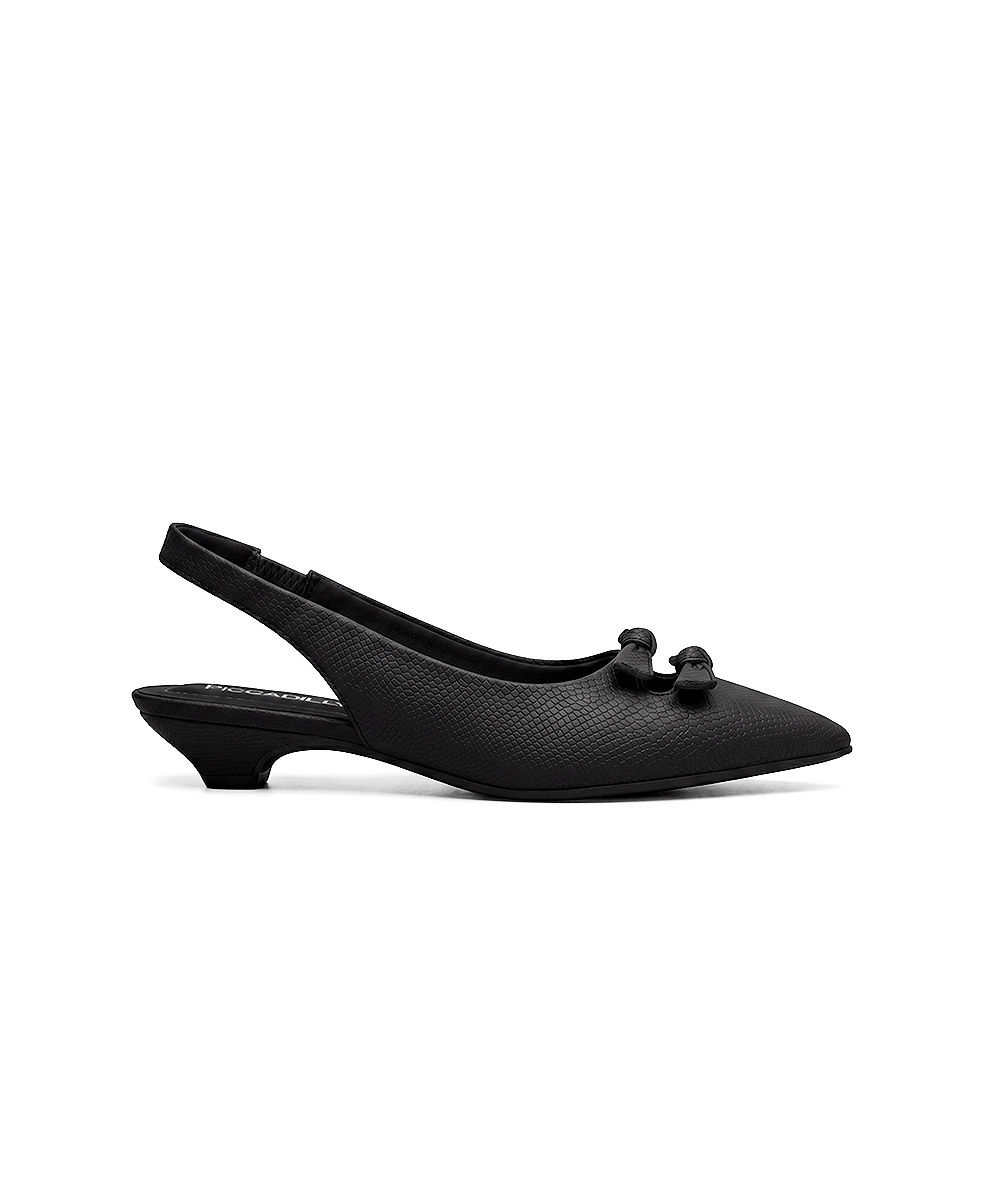 Sapato Slingback Piccadilly Carla Salto Médio PRETO