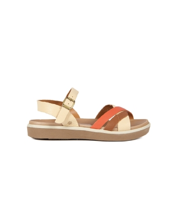 Sandália Flatform New Face Couro CREME