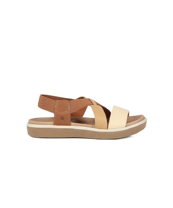 Sandália Flatform New Face Couro CREME
