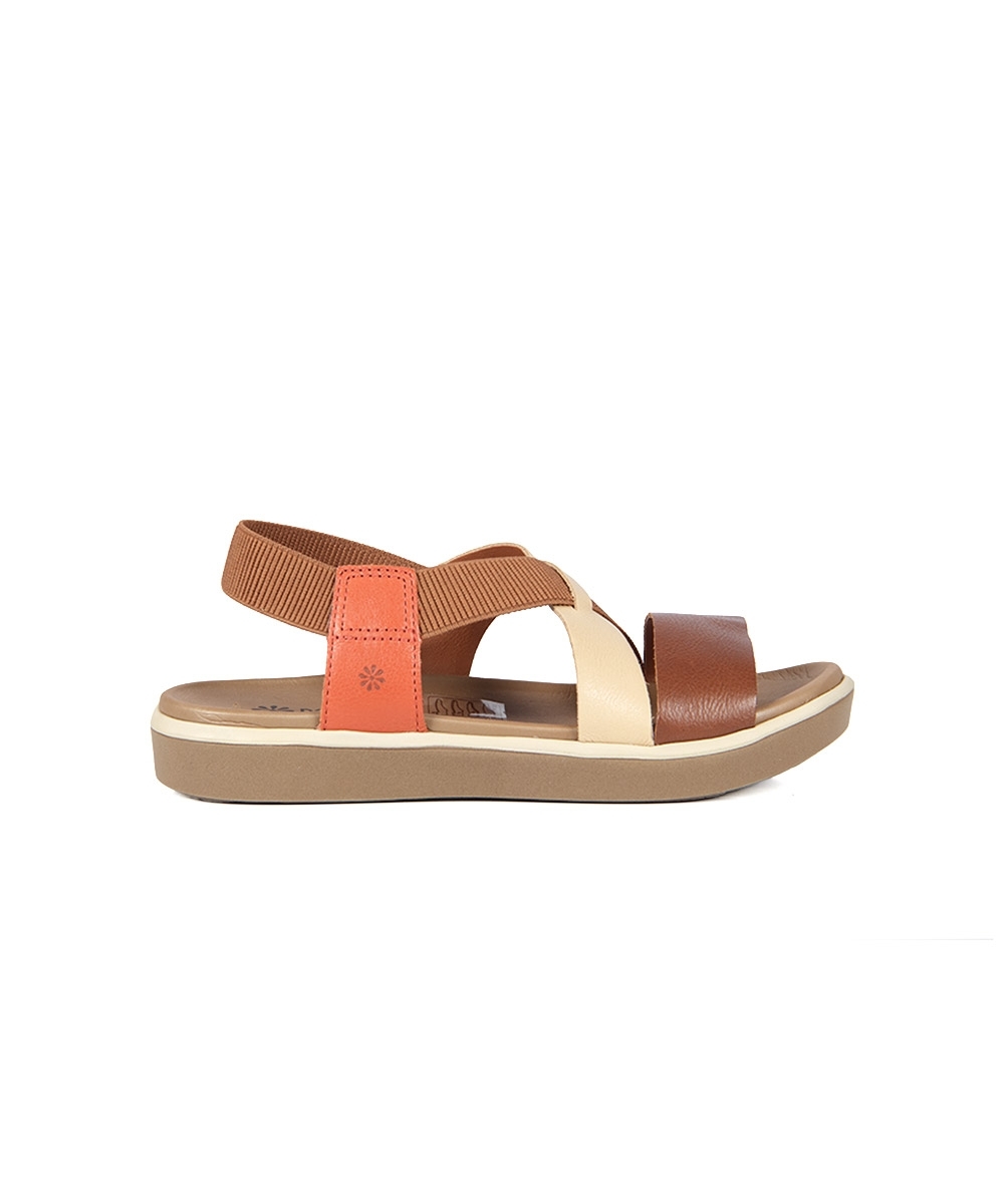 Sandália Flatform New Face Couro WHISKY