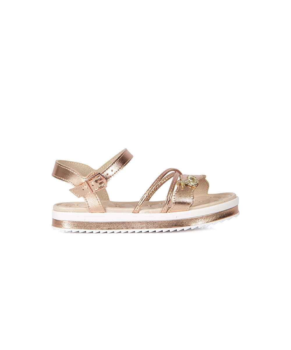 Sandália Infantil Molekinha Flatform OURO ROSADO