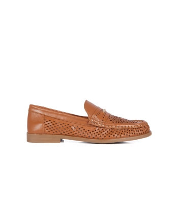 Mocassim Feminino Bottero Salto Baixo Couro CARAMELO