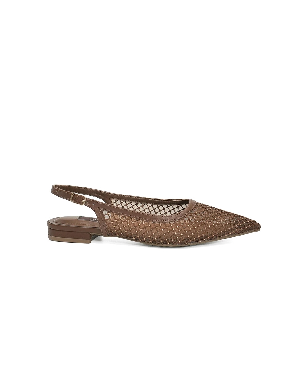 Sapatilha Slingback Via Marte Bico Fino MARROM