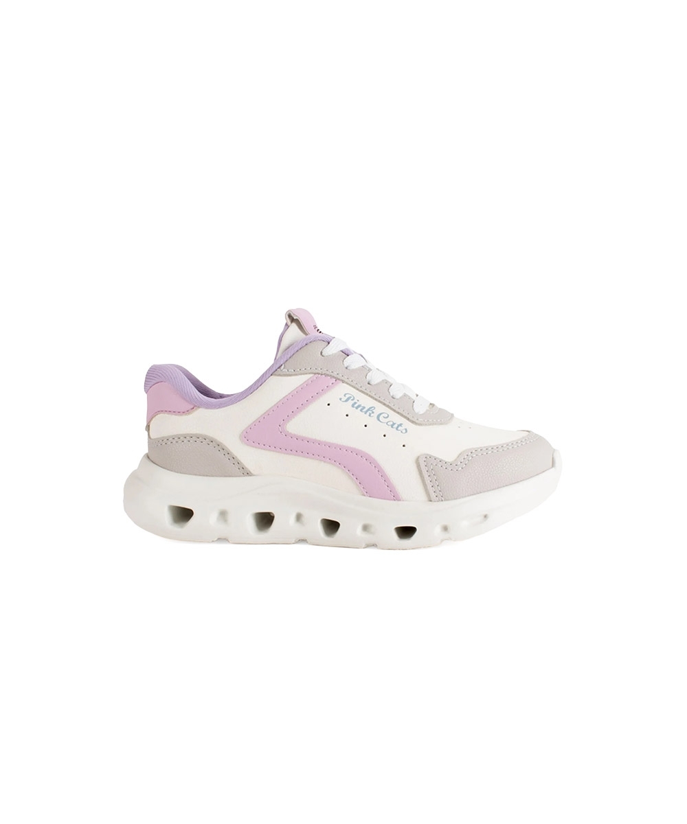 Tênis Infantil Pink Cats Sneaker Urbano BRANCO
