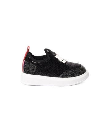 Tênis Infantil Novopé Hello Kitty Lantejoula PRETO