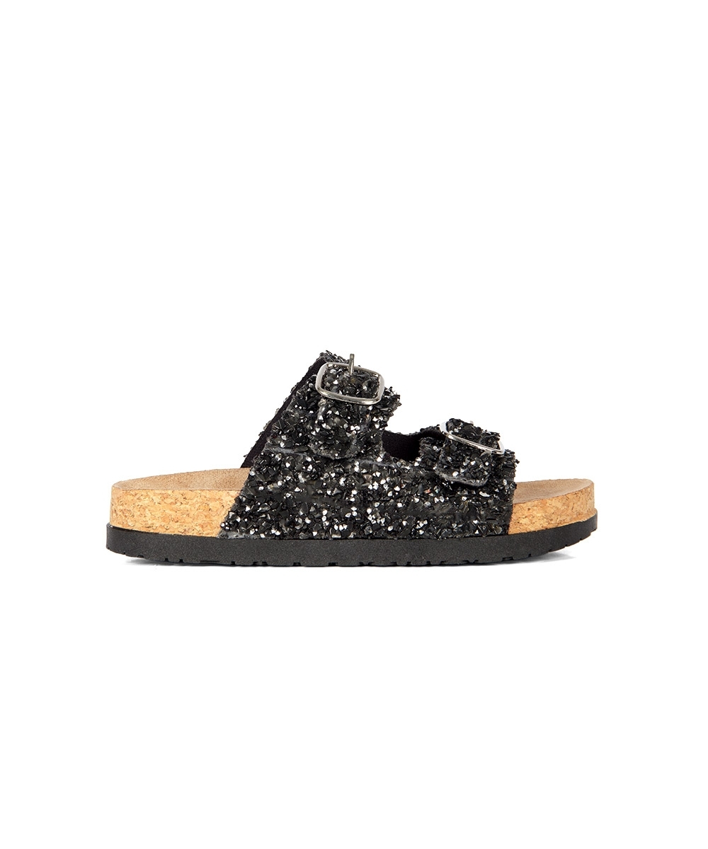 Tamanco Flatform Pixolé Pedriscos PRETO